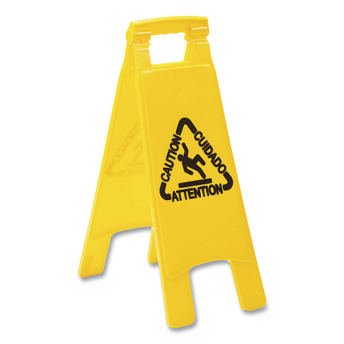 Boardwalk Site Safety Wet Floor Sign, 2-Sided, 10 x 2 x 26, Yellow (BWK26FLOORSIGN)