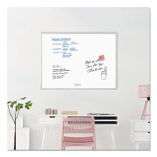 U Brands Melamine Dry Erase Board, 47 x 35, White Surface, Silver Frame (032U0001)