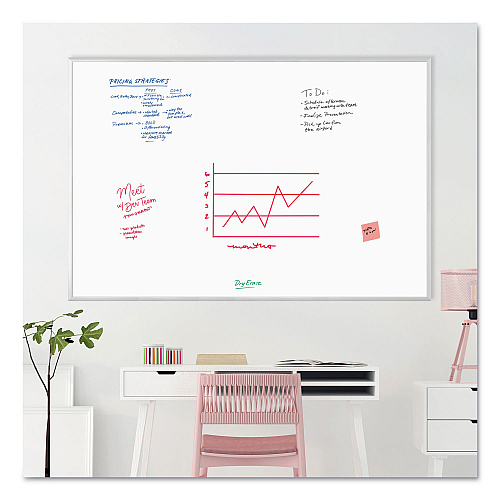 U Brands Melamine Dry Erase Board, 70 x 47, White Surface, Silver Frame (033U0001)