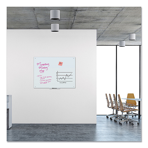 U Brands Glass Dry Erase Board, 47 x 35, White Surface (121U0001)