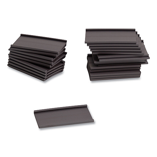 U Brands Magnetic Card Holders, 2 x 1, Black, 25/Pack (FM1310)