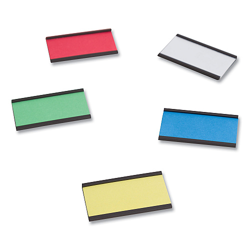 U Brands Magnetic Card Holders, 2 x 1, Black, 25/Pack (FM1310)