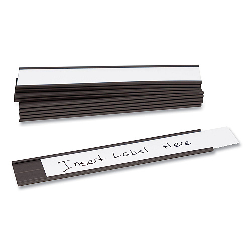 U Brands Magnetic Card Holders, 6 x 1, Black, 10/Pack (FM2632)
