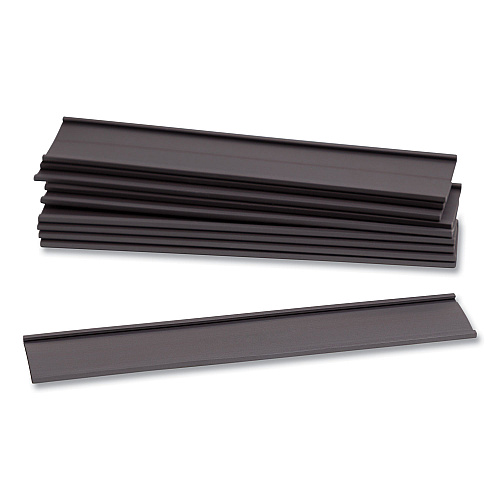 U Brands Magnetic Card Holders, 6 x 1, Black, 10/Pack (FM2632)