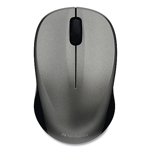 Verbatim Silent Wireless Blue LED Mouse, 2.4 GHz Frequency/32.8 ft Wireless Range, Left/Right Hand Use, Graphite (99769)