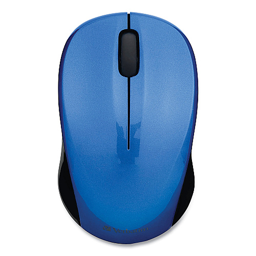 Verbatim Silent Wireless Blue LED Mouse, 2.4 GHz Frequency/32.8 ft Wireless Range, Left/Right Hand Use, Blue (99770)