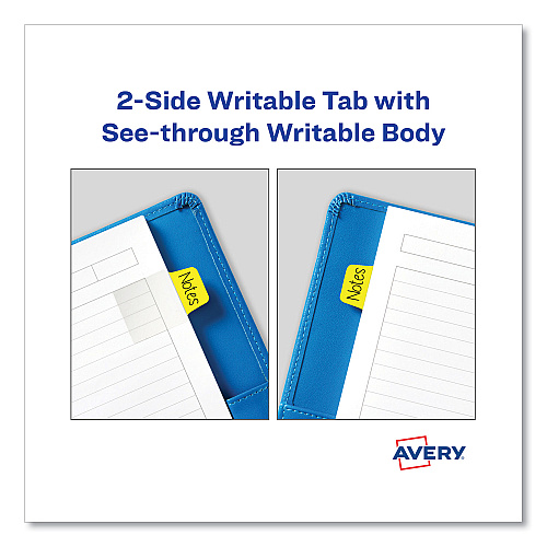 Avery Ultra Tabs Repositionable Tabs, Mini Tabs: 1" x 1.5", 1/5-Cut, Assorted Neon Colors, 40/Pack (74759)