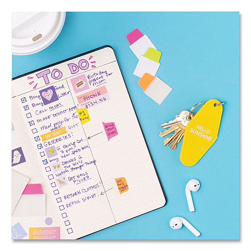 Avery Ultra Tabs Repositionable Tabs, Mini Tabs: 1" x 1.5", 1/5-Cut, Assorted Neon Colors, 40/Pack (74759)