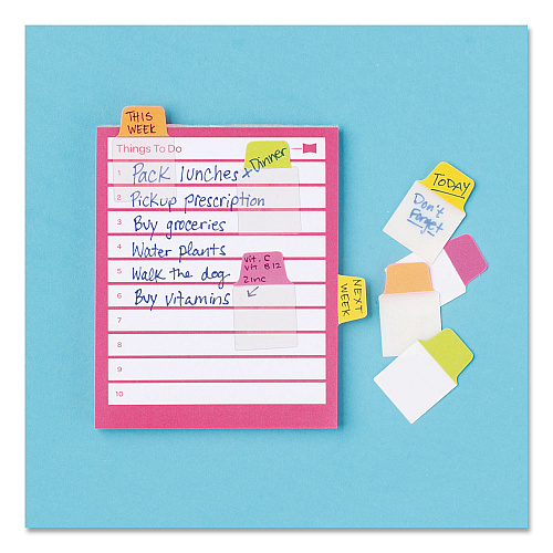 Avery Ultra Tabs Repositionable Tabs, Mini Tabs: 1" x 1.5", 1/5-Cut, Assorted Neon Colors, 40/Pack (74759)