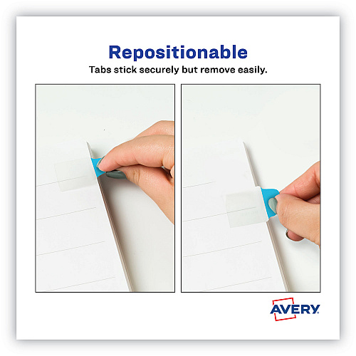 Avery Ultra Tabs Repositionable Tabs, Mini Tabs: 1" x 1.5", 1/5-Cut, Assorted Colors, 40/Pack (74760)