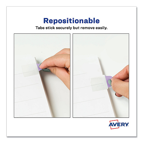 Avery Ultra Tabs Repositionable Tabs, Mini Tabs: 1" x 1.5", 1/5-Cut, Assorted Pastel Colors, 40/Pack (74761)