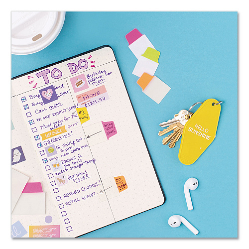 Avery Ultra Tabs Repositionable Tabs, Mini Tabs: 1" x 1.5", 1/5-Cut, Assorted Neon Colors, 80/Pack (74762)