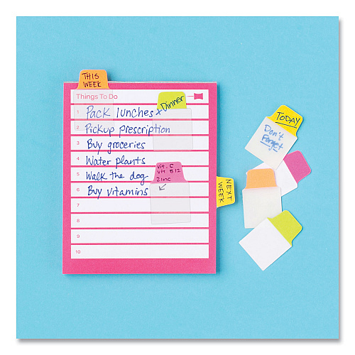 Avery Ultra Tabs Repositionable Tabs, Mini Tabs: 1" x 1.5", 1/5-Cut, Assorted Neon Colors, 80/Pack (74762)