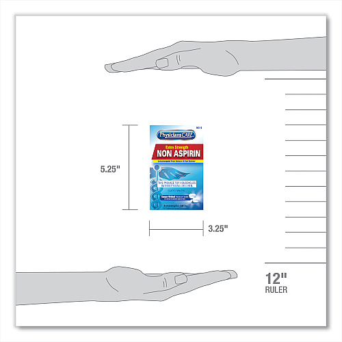 PhysiciansCare Non Aspirin Acetaminophen Medication, Two-Pack, 50 Packs/Box (90016)