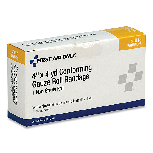 PhysiciansCare First Aid Conforming Gauze Bandage, Non-Sterile, 4" Wide (51018)