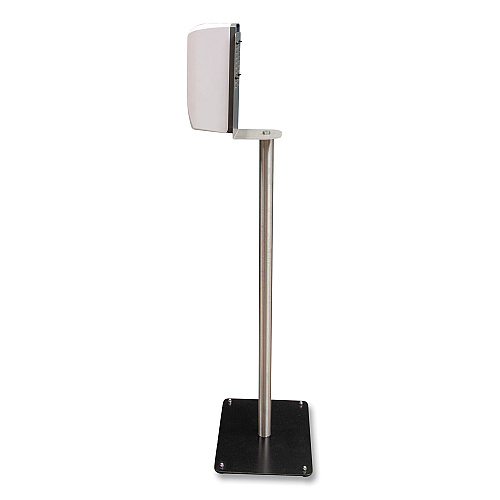 BK Resources Hand Sanitizer Stand with Hands Free Dispenser, 1,000 mL, 12 x 16 x 51, Silver/White/Black (BKSSPC10D)