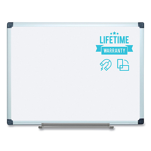 MasterVision Porcelain Value Dry Erase Board, 36 x 48, White Surface, Silver Aluminum Frame (CR0801170MV)