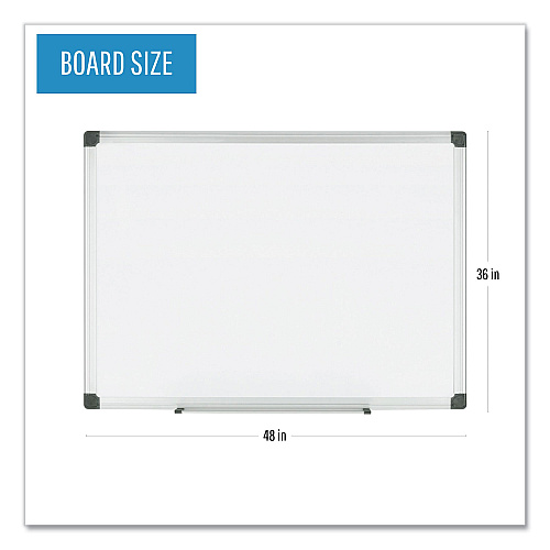 MasterVision Porcelain Value Dry Erase Board, 36 x 48, White Surface, Silver Aluminum Frame (CR0801170MV)