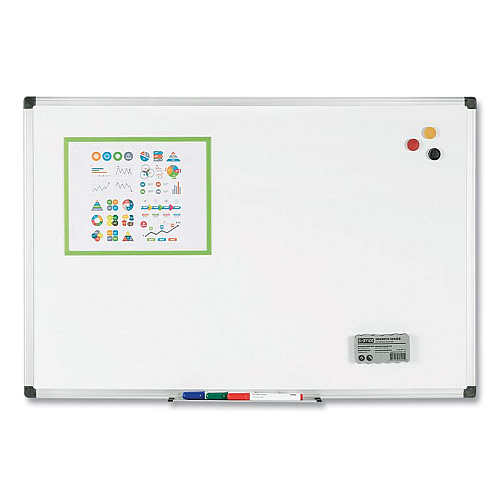 MasterVision Porcelain Value Dry Erase Board, 36 x 48, White Surface, Silver Aluminum Frame (CR0801170MV)