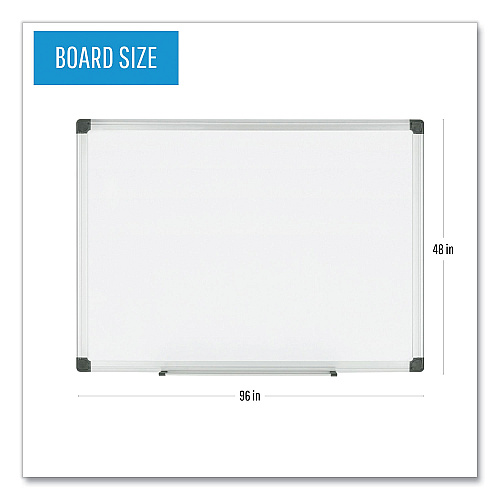 MasterVision Porcelain Value Dry Erase Board, 48 x 96, White Surface, Silver Aluminum Frame (CR1501170MV)