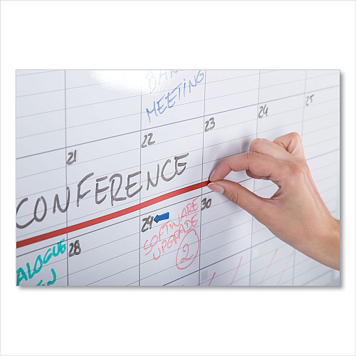 MasterVision Magnetic Dry Erase Calendar Board, One Month, 48 x 36, White Surface, Silver Aluminum Frame (GA0597830)