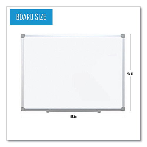 MasterVision Earth Silver Easy Clean Dry Erase Boards, 96 x 48, White Surface, Silver Aluminum Frame (MA2100790)