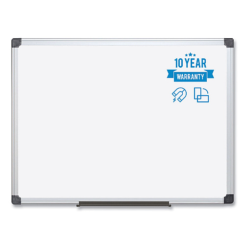 MasterVision Value Lacquered Steel Magnetic Dry Erase Board, 96 x 48, White Surface, Silver Aluminum Frame (MA2107170)