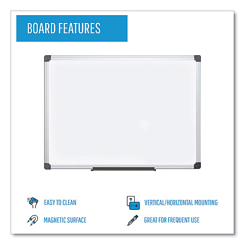 MasterVision Value Lacquered Steel Magnetic Dry Erase Board, 96 x 48, White Surface, Silver Aluminum Frame (MA2107170)