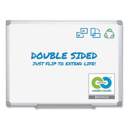 MasterVision Earth Silver Easy-Clean Dry Erase Board, Reversible, 72 x 48, White Surface, Silver Aluminum Frame (MA2700790)