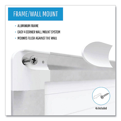 MasterVision Gridded Magnetic Steel Dry Erase Planning Board, 1 x 2 Grid, 72 x 48, White Surface, Silver Aluminum Frame (MA2792830)