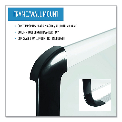 MasterVision Gold Ultra Magnetic Dry Erase Boards, 48 x 36, White Surface, Black Aluminum Frame (MVI050201)