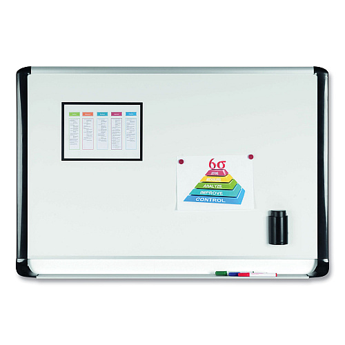 MasterVision Gold Ultra Magnetic Dry Erase Boards, 48 x 36, White Surface, Black Aluminum Frame (MVI050201)