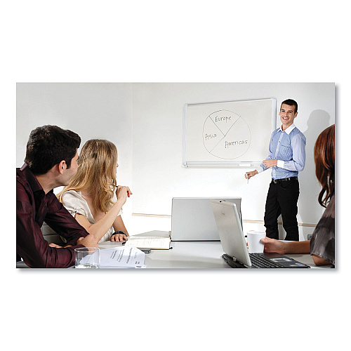 MasterVision Gold Ultra Magnetic Dry Erase Boards, 48 x 36, White Surface, White Aluminum Frame (MVI050205)