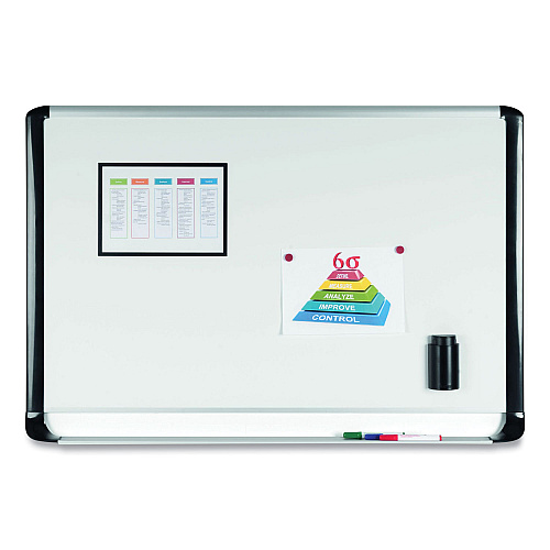 MasterVision Pure Platinum Magnetic Dry Erase Board, 96 x 48, White Surface, Silver/Black Aluminum Frame (MVI210401)
