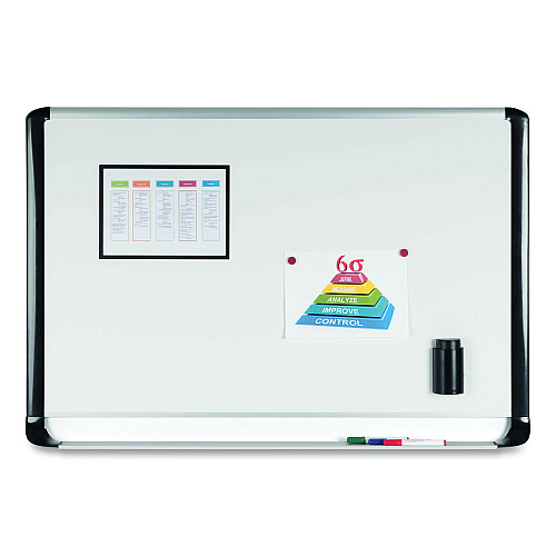 MasterVision Gold Ultra Magnetic Dry Erase Boards, 72 x 48, White Surface, Black Aluminum Frame (MVI270201)