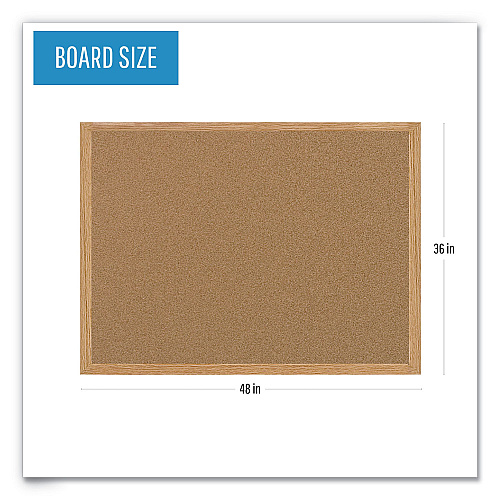 MasterVision Earth Cork Board, 48 x 36, Tan Surface, Oak Wood Frame (SB0720001233)