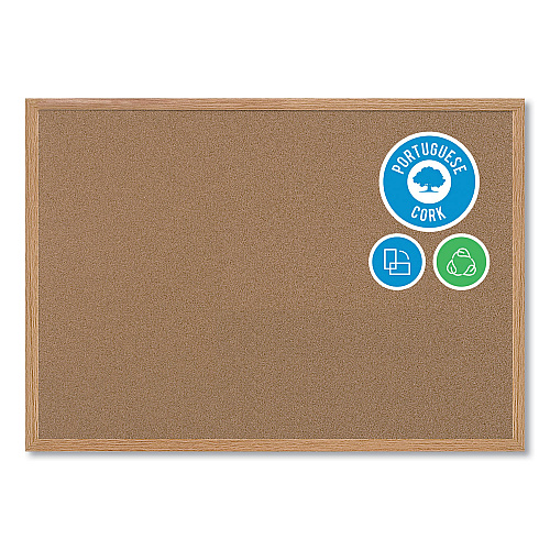MasterVision Earth Cork Board, 48 x 36, Tan Surface, Oak Wood Frame (SB0720001233)