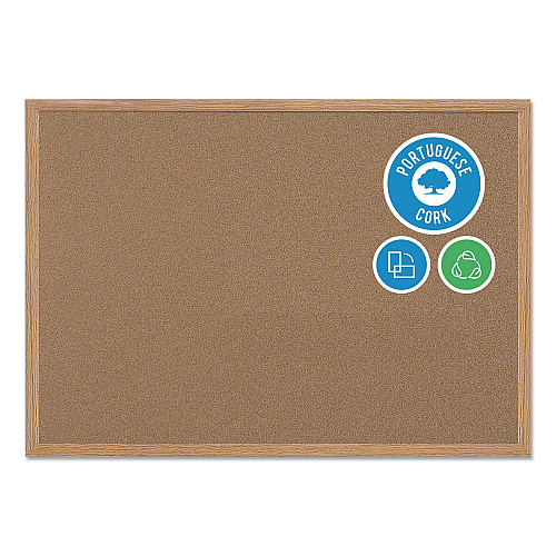 MasterVision Earth Cork Board, 72 x 48, Tan Surface, Oak Wood Frame (SB1420001233)