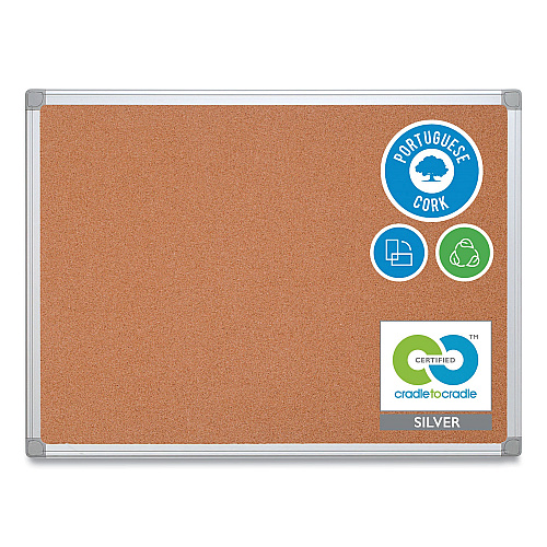MasterVision Earth Cork Board, 24 x 18, Tan Surface, Silver Aluminum Frame (CA021790)