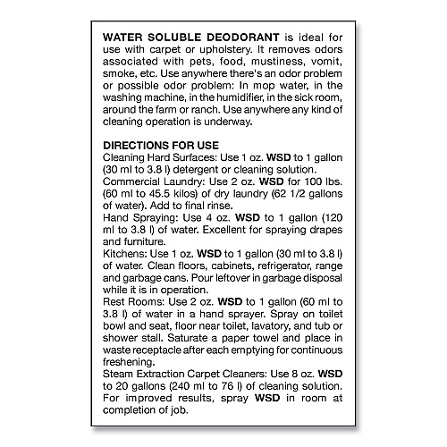Big-D Water-Soluble Deodorant, Lemon Scent, 1 gal Bottle, 4/Carton (1618)
