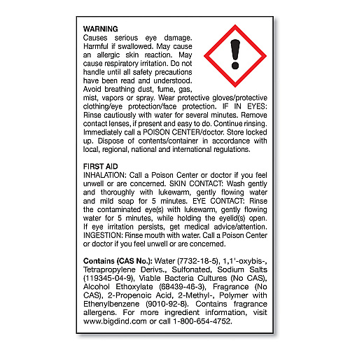 Big-D Enzym D Digester Deodorant, Mint, 1 gal, Bottle, 4/Carton (1504)