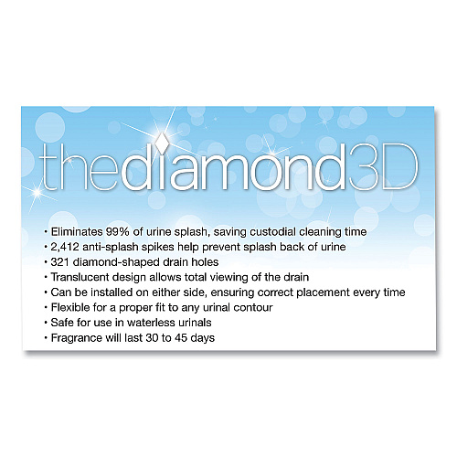 Big-D Diamond 3D Urinal Screen, Melon Mist Scent, Clear, 10/Pack, 6 Packs/Carton (621CT)