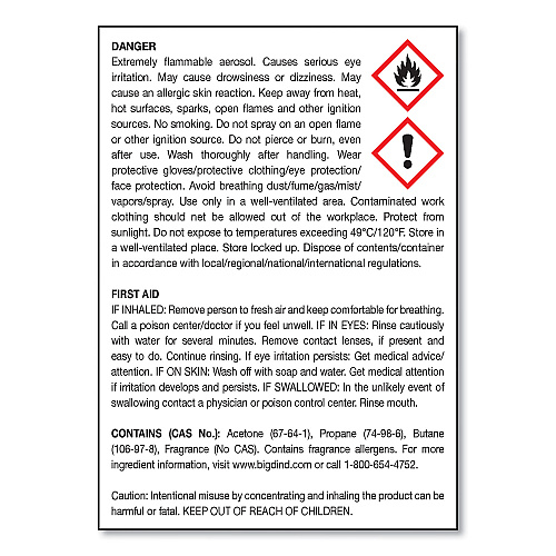 Big-D Metered Concentrated Room Deodorant, Lemon Scent, 7 oz Aerosol Spray, 12/Carton (451)