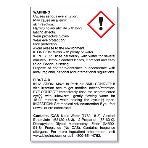 Big-D Water-Soluble Deodorant, Mountain Air, 32 oz Bottle, 12/Carton (358)