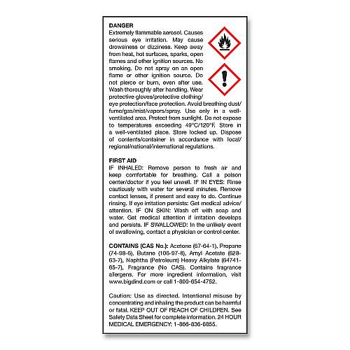 Big-D Odor Control Fogger, Original Scent, 5 oz Aerosol Spray, 12/Carton (341)