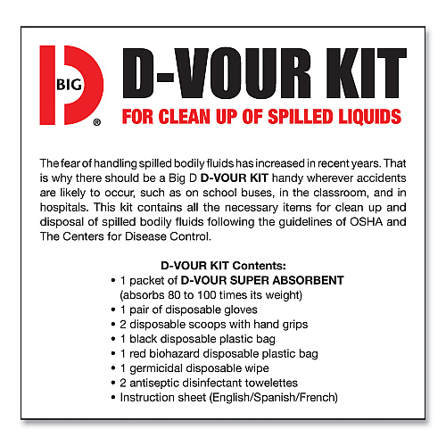 Big-D D'vour Clean-up Kit, Powder, All Inclusive Kit, 6/Carton (169)