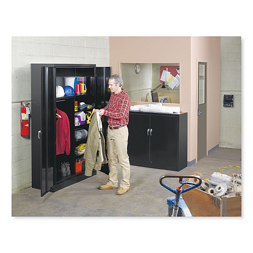 Tennsco Assembled Jumbo Steel Storage Cabinet, 48w x 24d x 78h, Light Gray (J2478SULGY)