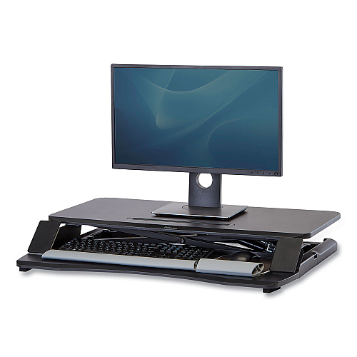 Fellowes Corsivo Sit-Stand Workstation, 31.5" x 24.25" x 16", Black (8091001)