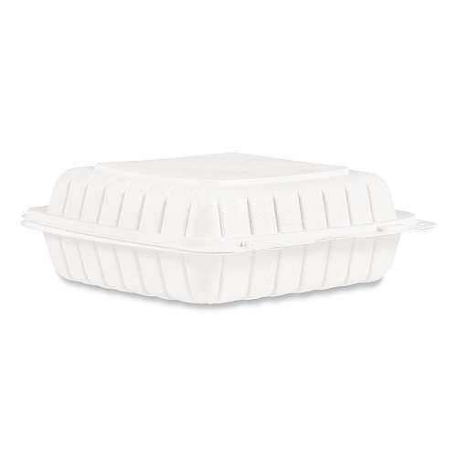 Dart Hinged Lid Containers, Single Compartment, 9 x 8.8 x 3, White, Plastic, 150/Carton (90MFPPHT1R)