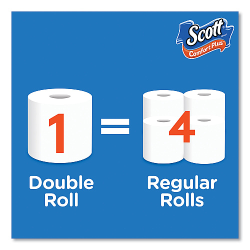 Scott&reg; ComfortPlus Toilet Paper, 1-Ply, 425 Sheets, 12 Rolls (54245)